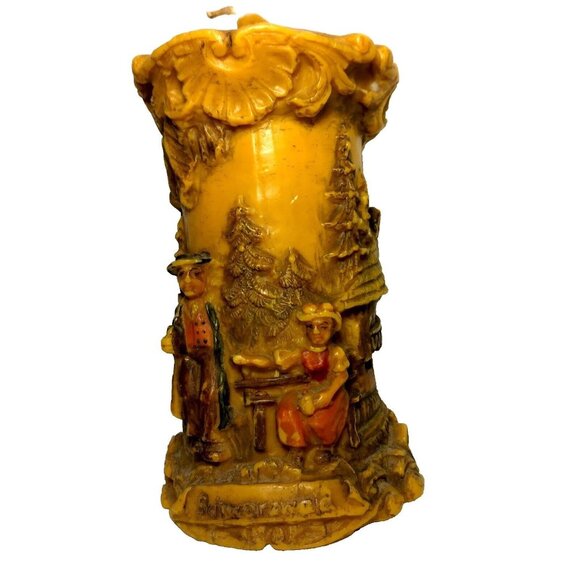 Johann Gunter Walldurn Baden Carved Wax Candle Germany Schwarzwald Mushroom 8" - Picture 1 of 16